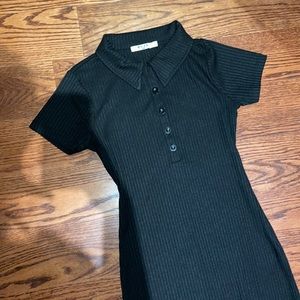 Knit midi dress with slit